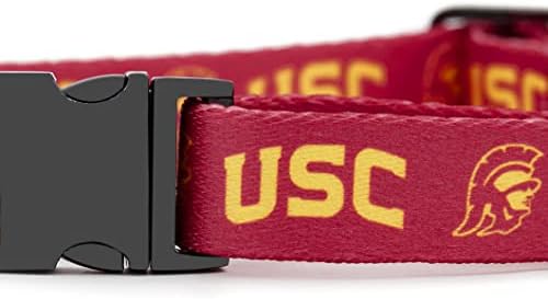 Нашийници и каишки USC Trojans | Официално лицензирани | Регулируеми - Подходящи за всички домашни любимци! (Малка яка)