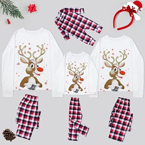 Семеен Пижами DIYAGO Празнична, Коледна, тениски с дълъг ръкав и Панталони, Празничен Забавен Пижамный Комплект нощница за Почивка