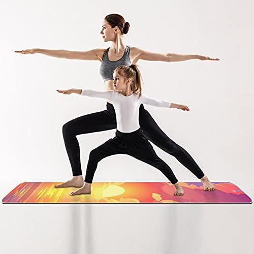 Дебела подложка за йога Siebzeh Sunrise Sunset Ocean Премиум-клас, в екологично Чист Гумена подложка за здраве и фитнес, нескользящий мат за всички видове упражнения, йога и пилатес (72 x 24x 6 мм)