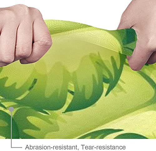 Фон с шарките на зелени листа Siebzeh Дебела подложка за йога премиум-клас, в екологично Чист Гумена подложка за здраве и фитнес, нескользящий мат за всички видове упра