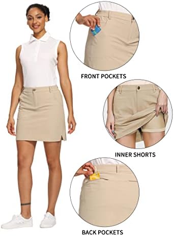 Всекидневни Поли за активна почивка, CQC Women ' s Outdoor UPF 50+ Golf Skort, Вградени къси Панталони с Джобове