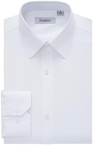 Мъжка риза FAHIZO С дълъг ръкав, Стрейчевые Риза Обикновена кацане на копчета