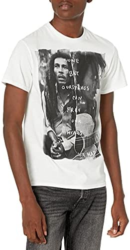 Мъжка тениска на Боб Марли Освободи нашите умове в Бял цвят