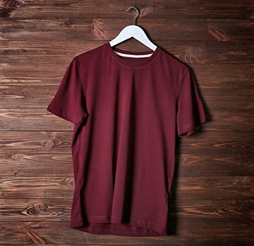 Однотонная тениска JAWSHEE Crewneck, Однотонная тениска от памук, мека и дишаща, обикновен памучен тениска за мъже