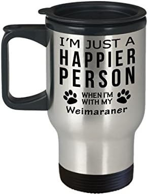 Кафеена Чаша За Любителите на кучета В Пътуване - Щастлив Човек С Веймаранером - Подаръци За спасението на Собствениците на домашни любимци