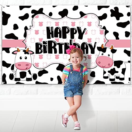 Аксесоари за Парти в чест на рождения Ден на Крави, Забавни Декорации за партита под формата на Крава, Банер на Тема Рожден Ден Крави, Фон за Снимки честит Рожден Ден