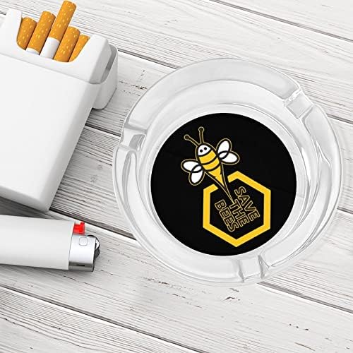 Запазване На Пчелите Стъклен Пепелник За Цигари, Пури, Пепелник Кръгъл, Държач, Калъф За Вътрешно Външно