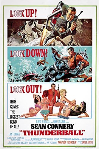 Плакати на САЩ 007 thunderball, Плакат на филма за Джеймс Бонд, ГЛАНЦ - MOV188 (16 x 24 (41 см x 61 cm))
