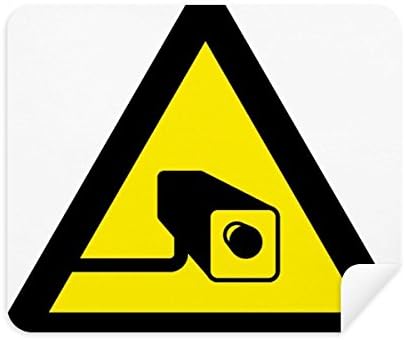 Предупредителен Символ на Жълто-Черен Триъгълник Камера Плат За Почистване на Екрана за Пречистване на 2 елемента Замшевой Тъкан