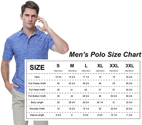 Мъжки ризи за голф Damipow Premium Dry Fit Performance Polo с Къс ръкав и яка