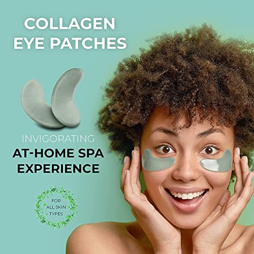Лепенки за очи Olrom Collagen Eye Recovery Patches - 4 комплекта Овлажнители петна под очите с алое и хиалуронова киселина, кокосово мляко, 24-каратово злато и минерали от Мъртво море, Хидратиращи козметика корейски