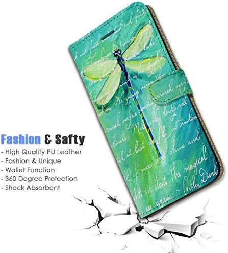 Бижутериен набор от True Love Pty за iPhone 13 Pro Max, Дизайнерски Калъф-портфейл с панти капак за телефон, A23001 Зелено водно Конче 23001