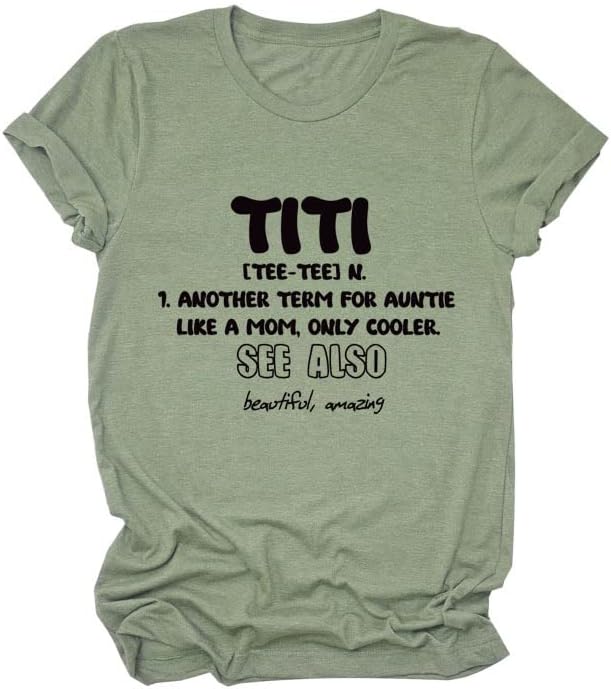 Тениска за Жени Тити с Забавен Писмото Принтом, Къс Ръкав, през Цялата Силует, Графични Блузи, Тениски, Ежедневни Тениски Aunty, Блуза