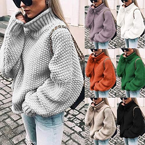 Пуловери за Жените, Ежедневно Поло с Дълъг Ръкав, Ежедневни Свободни Пуловери Плюс размери, Мек Зимен Пуловер, Върхове