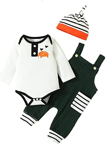 KAGAYD/ Облекло за бебета Момичета, Есента гащеризон с дълъг ръкав за малки момичета и момчета, с Анимационни герои, Комплект панталони на подтяжках за деца (бял, 9-12 месеца)