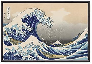 ПРИРОДА - Великата вълна, с Канагавы (триптих), Кацусика Хокей. Репродукция на класическата изкуството, принт Giclee върху платно. Натянутый платно. 48x32