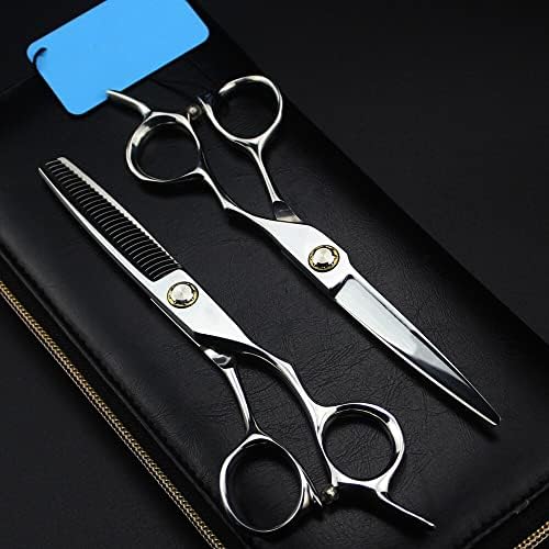Ножица за подстригване на коса, 6-инчов професионален Японски 440c престижна ножица за подстригване на коса с подшипником, филировочные фризьорски инструменти, ножици, набор от фризьорски ножици (Цвят: комплект с чанта)