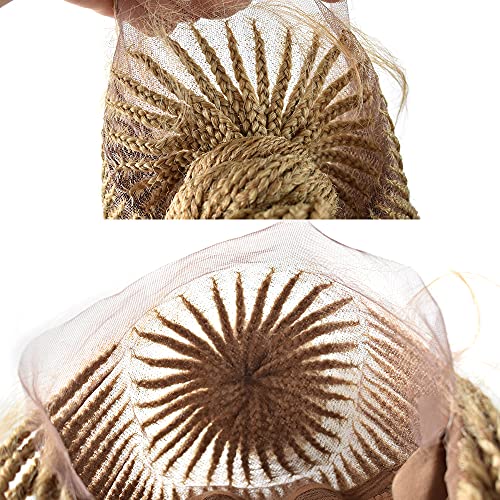 Плетени перуки в кутия, завързана за черни жени, опашка, микро-обрат, швейцарски дантелени предната плетени перуки с детски коса, леки плетени синтетични перуки в африканския стил ръчен труд за африканските жени. (27/613