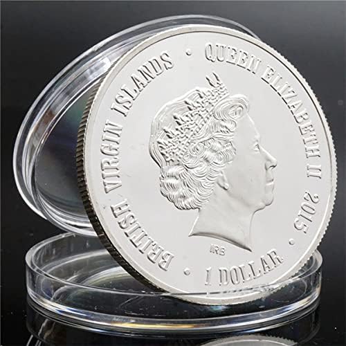 Монета с изображение на животно, Царят на зверове Тигър Възпоменателна Монета Мемориал медал на Сребърна Монета Главата на Британската кралица Колекционерски (Ср?