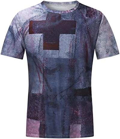 UBST Мъжки солдатские Тениски с къс ръкав, Летни Тениски на Faith Jesus Cross с принтом Лъв, Дебнещ Спортни тениски с мускулите, Върхове
