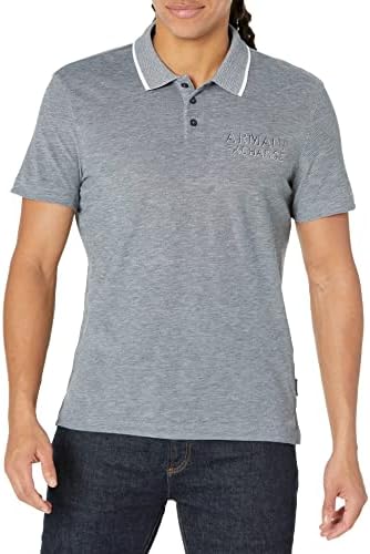 Мъжка риза с къси ръкави с принтом в 2 тонове на A|X ARMANI EXCHANGE с логото на