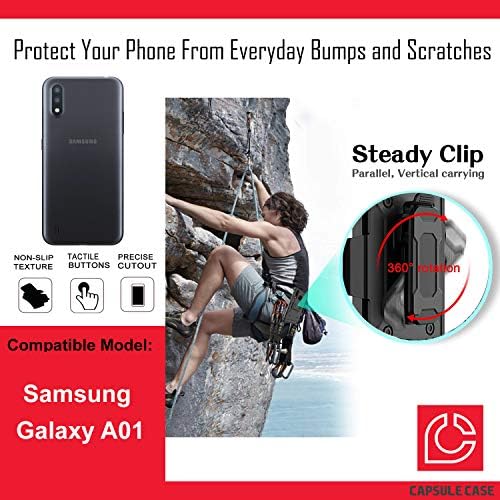 Калъф Ohiya е Съвместим с Galaxy А01 [Хибриден трансформатор, Ударопрочная поставка, черен калъф с клипс за колан за Samsung Galaxy А01 на всички мобилни оператори (на японски ретро флаг на Изгряващото Слънце)