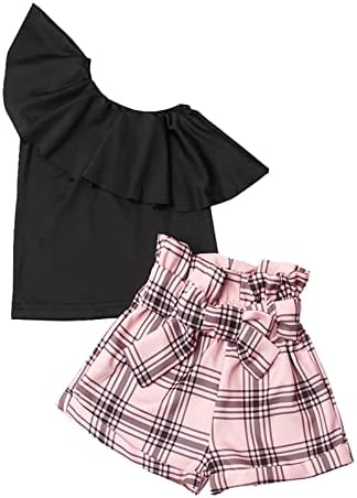 Комплект кардигана за малки момичета 121g778, Ежедневни Плажни дрехи за малките момичета, Без ръкави, в розова клетка, Срамежлив (Розово, 3-4 г.)