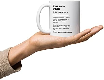 Кафеена чаша с определението на застрахователен агент, забавни идеи за подаръци за мъже, за жени, чаша за завършилите колеж за рожден ден, чаша за пенсиониране