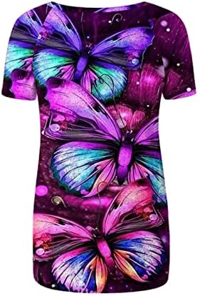 Тениски с кръгло деколте За момичета, Блузи, Тениски С Къс Ръкав, Пеперуди, Цветя, Графични Есенно-Летни Тениски 2023 S8