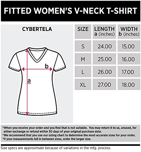 Женска тениска Cybertela с V-образно деколте и Знака на Дева, приталенная към тялото Cybertela