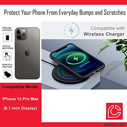 Калъф Ohiya е Съвместим с iPhone 12 Pro Max [Защита от военен клас, Ударопрочная сверхпрочная кобур-стойка, Защитен черен калъф за iPhone 12 Pro Max 6,7 инча (Синя лента)
