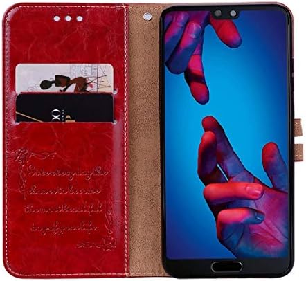 Професионално проектиран калъф за мобилен телефон Huawei P20 Pro, Маслена текстура восък в Бизнес стил, Хоризонтален Кожен калъф с панти капак, Отделения за карти и чанта