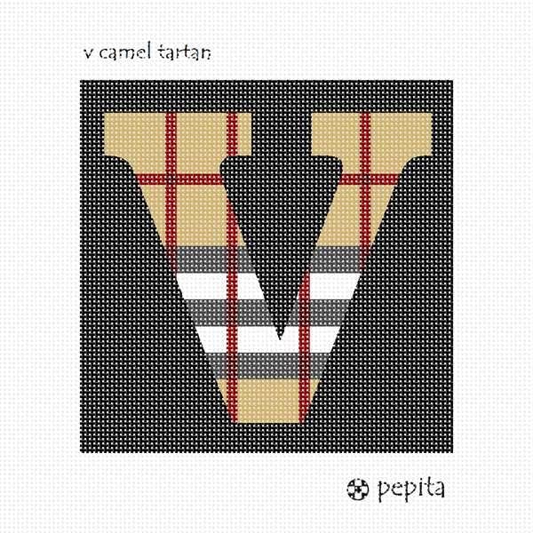 комплект за бродиране pepita: Верблюжья клетката с буквата V, 7 x 7