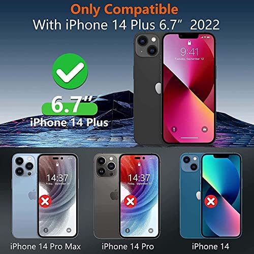 Шарнирен калъф за телефон Wtukmo с прозрачен прозорец, калъф-награда от крокодилска кожа 2022, калъф-поставка за Apple iPhone 14 Plus, може бързо да отговарят на повиквания (Цвят: