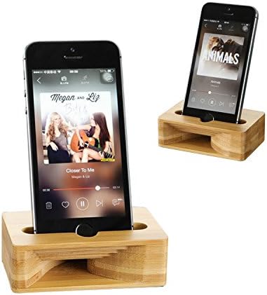 Дървена Поставка за мобилен телефон, Държач за мобилен телефон Coopsion, Wooden Усилвател на звука за iPhone 7 7Plus 6 6Plus Samsung и Мобилен телефон
