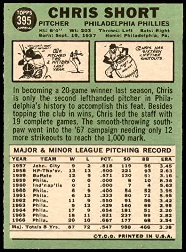1967 Topps 395 Крис Шорти Филаделфия Филис (Бейзболна картичка), БИВШ Филис