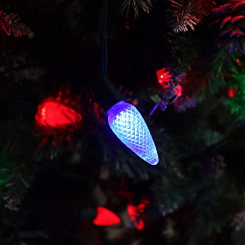QNIAIE 25Pcs C9 Led осветление Коледни светлини, Преносими лампи за празнична украса, в Търговската мрежа, База за sconces свещ E17, за външни струнни осветителни тела, напълно Водоустойчиви и устойчиви на счупвания