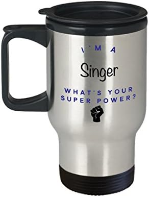 Чаша за пътуване на Певицата, аз съм Певец, Какво е Суперсили? Забавни Чаши За Кафе За Кариера, Идея За Подарък За Мъже И Жени-Колеги