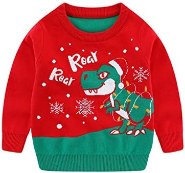 Rixin Весела Коледа За Малките Момчета И Момичета, Грозна Коледен Пуловер, Пуловер, Мека Тканая Вязаная Топло Ежедневни Облекла 2-6 Години