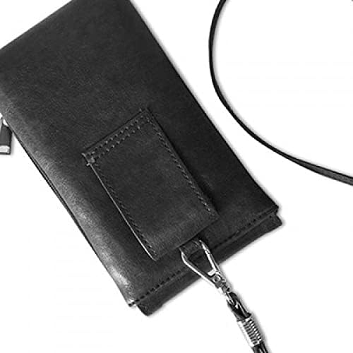 Изражението на лицето Обичам Телефон в Чантата си Портфейл Окачен Мобилен Калъф Черен Джоба