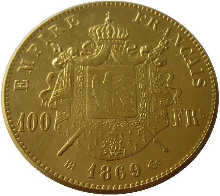 100 Франка 1862-1869 Допълнителен Френски франк Чуждестранна Копие на Златна Възпоменателна Монета