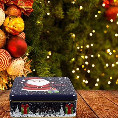 Кутия за опаковане на Коледни Калай Бонбони YARDWE: Метални Контейнери, За Опаковка на Бисквитки Желязната Банка От Калай за Коледни Предястия Оранжев Цвят