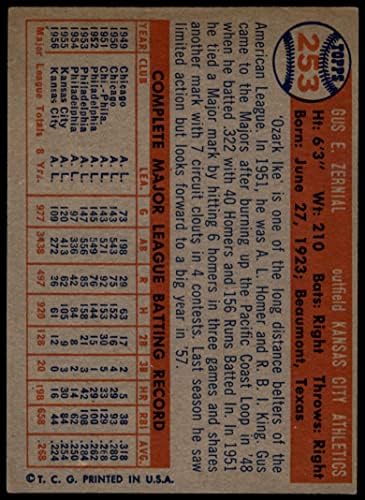 1957 Topps 253 Гас Зерниал Канзас Сити Атлетикс (Бейзболна картичка) ДОБРА атлетика