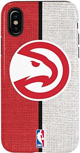 Калъф за телефон Skinit Pro е Съвместим с iPhone X - Официално Лицензиран дизайн на платното NBA Атланта Хоукс