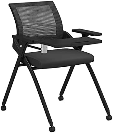 Ергономичен стол AERVEAL Black под формата на миди, метален сгъваем стол на колела, Разход на подлакътник за таблет, със сгъваеми подлакътник за таблет за дясната ръка, 64 см 71 86 cm, товароносимост: 150 кг цвят: оранжево),