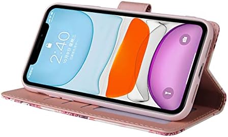 Геометричен мрамор чанта-портфейл Daole за iPhone 11 Pro Max, женски, от розово злато, изкуствена кожа, Магнитна Флип калъф за iPhone 11 Pro Max с [Каишка на китката] [Държач за карти] [Стойка]