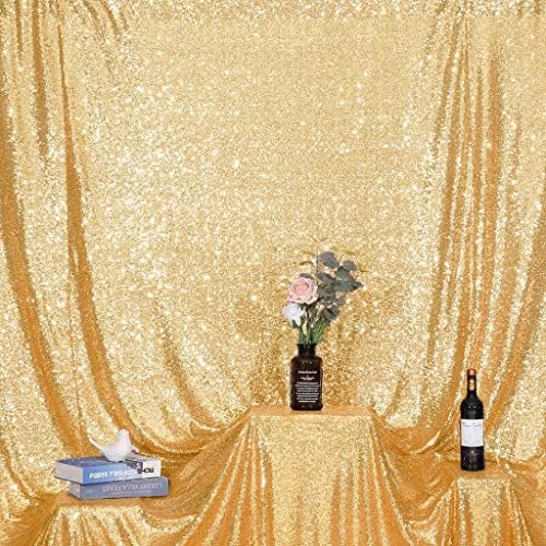 Завеса със Златни пайети Juya Наслада, Завеса с пайети за Партита, Коледа, Сватба, Украса за партита (8 фута x 8 фута, златни)