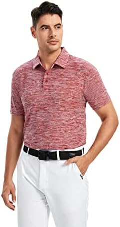 Мъжки ризи за голф Damipow Premium Dry Fit Performance Polo с Къс ръкав и яка