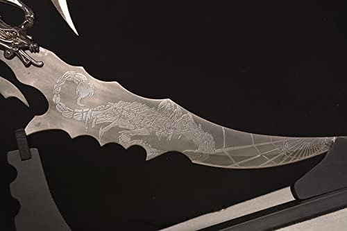 AFIXO 20,9 Черно Фантазийный Нож от Неръждаема Стомана Scorpion Dagger за Декориране на дома, за Подарък, Колекция (Scorpion-01)