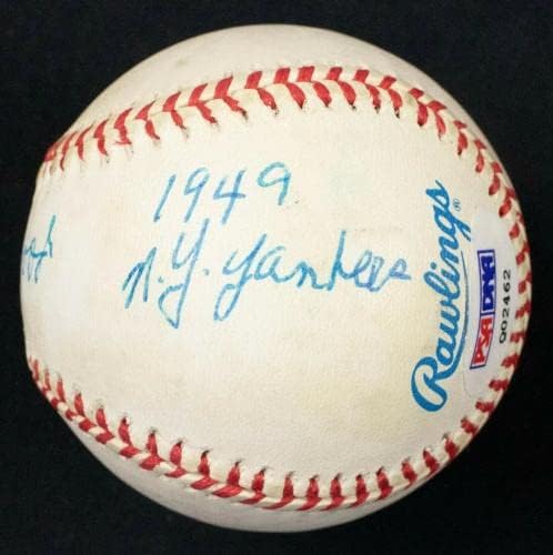 Уоли Худ подписа OAL Baseball Ню Йорк Янкис 1949 йорк Янкис PSA LOA - Бейзболни топки с автографи